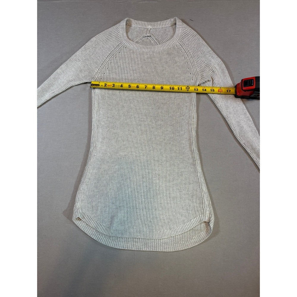 Lululemon Cabin Yogi Long Sleeve Sweater Heathered Light Grey Cashmere Blend - Picture 5 of 11